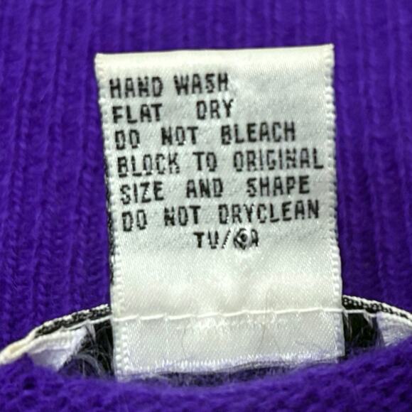 YARNWORKS Purple Angora Lambswool Blend Sweater Women’s Medium - Picture 5 of 8